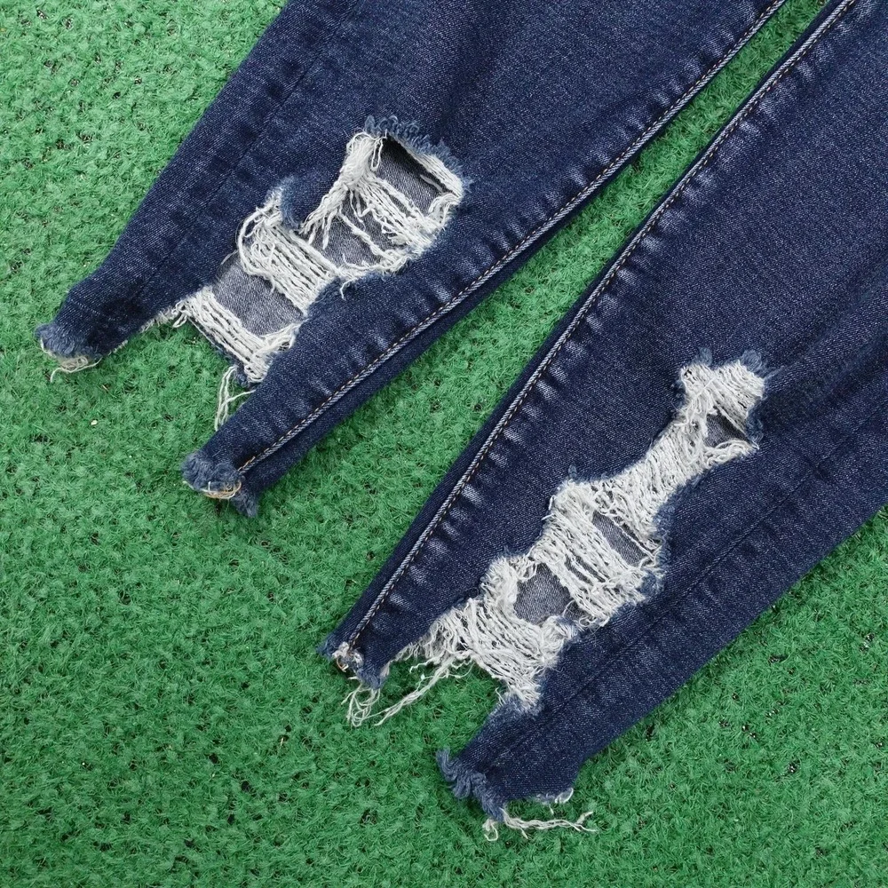 American‎ Eagle Jeans Womens 8 Blue Super Hi-Rise Jegging Distressed